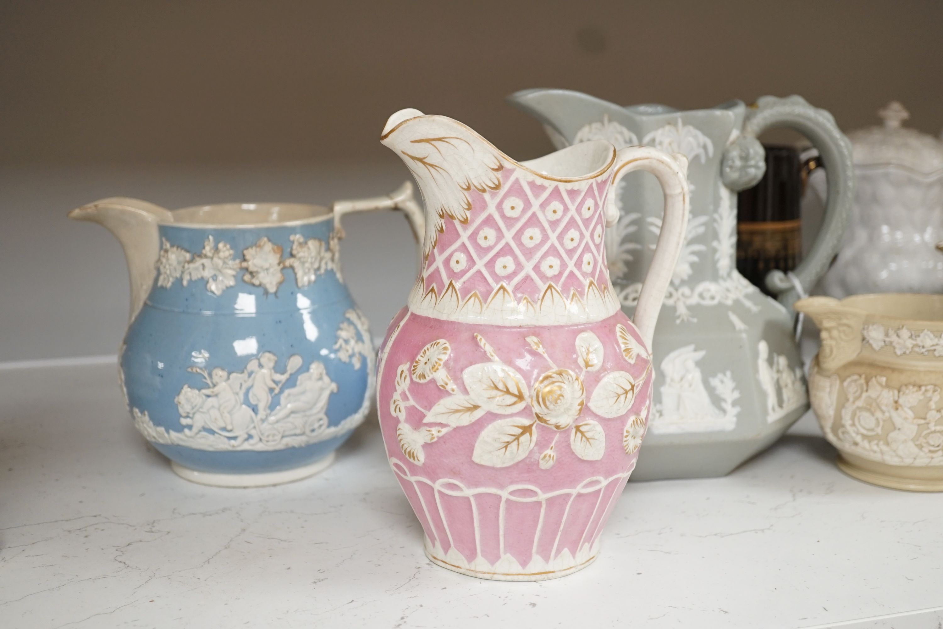 A group of 19th century pottery jugs